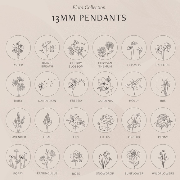 Peony November Birth Flower Engraved Boho Necklace - Picture 10 of 16